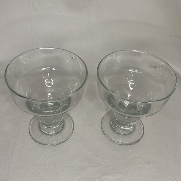 Dessert  Cups 12 Oz Clear Glass Serving Dishes Set Of 2 Ice Cream Fruit Pudding - Picture 4 of 4
